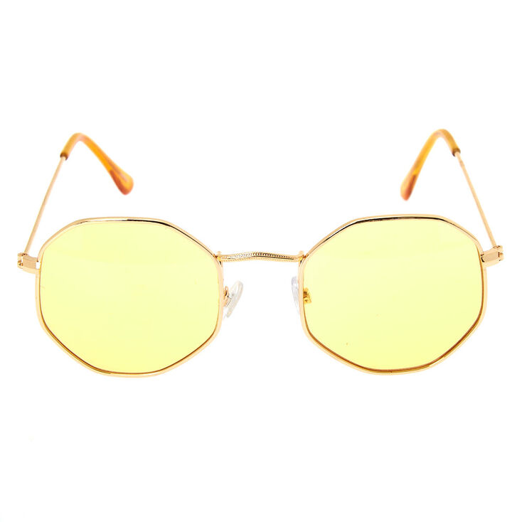 Octagonal Sunglasses - Yellow,