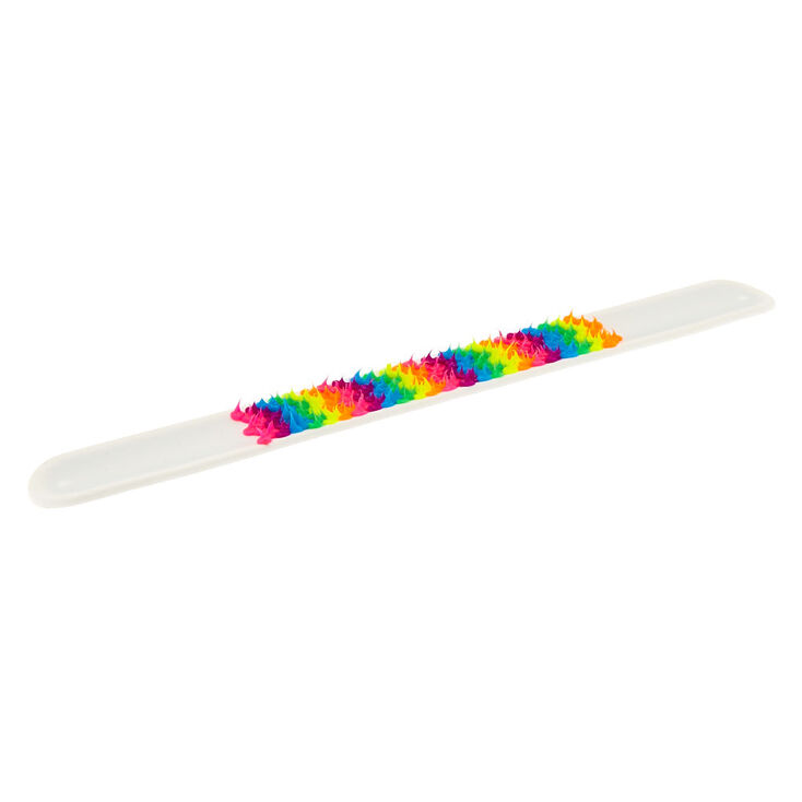 White Rainbow Spike Slap Bracelet