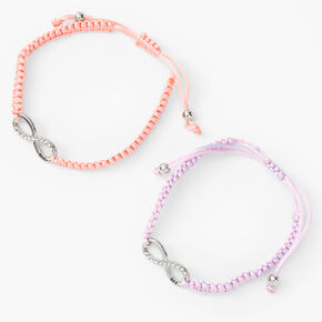 Pastel Infinity Adjustable Friendship Bracelets - 2 Pack,