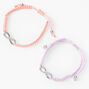 Pastel Infinity Adjustable Friendship Bracelets - 2 Pack,