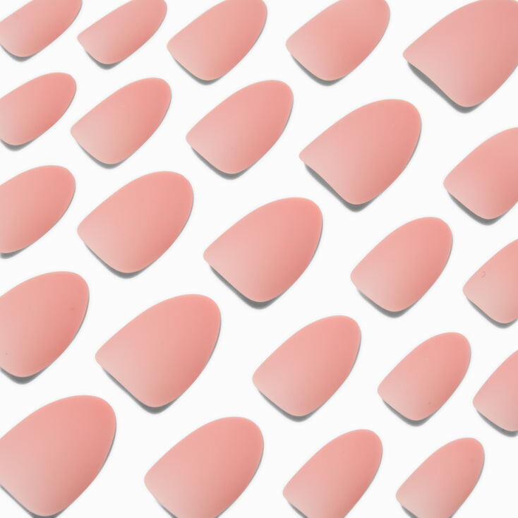 Baby Pink Short Almond Vegan Faux Nail Set - 24 Pack,