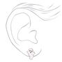 Silver Halloween Ghost Clip On Stud Earrings,