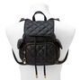 Quilted Mini Flap Backpack - Black,