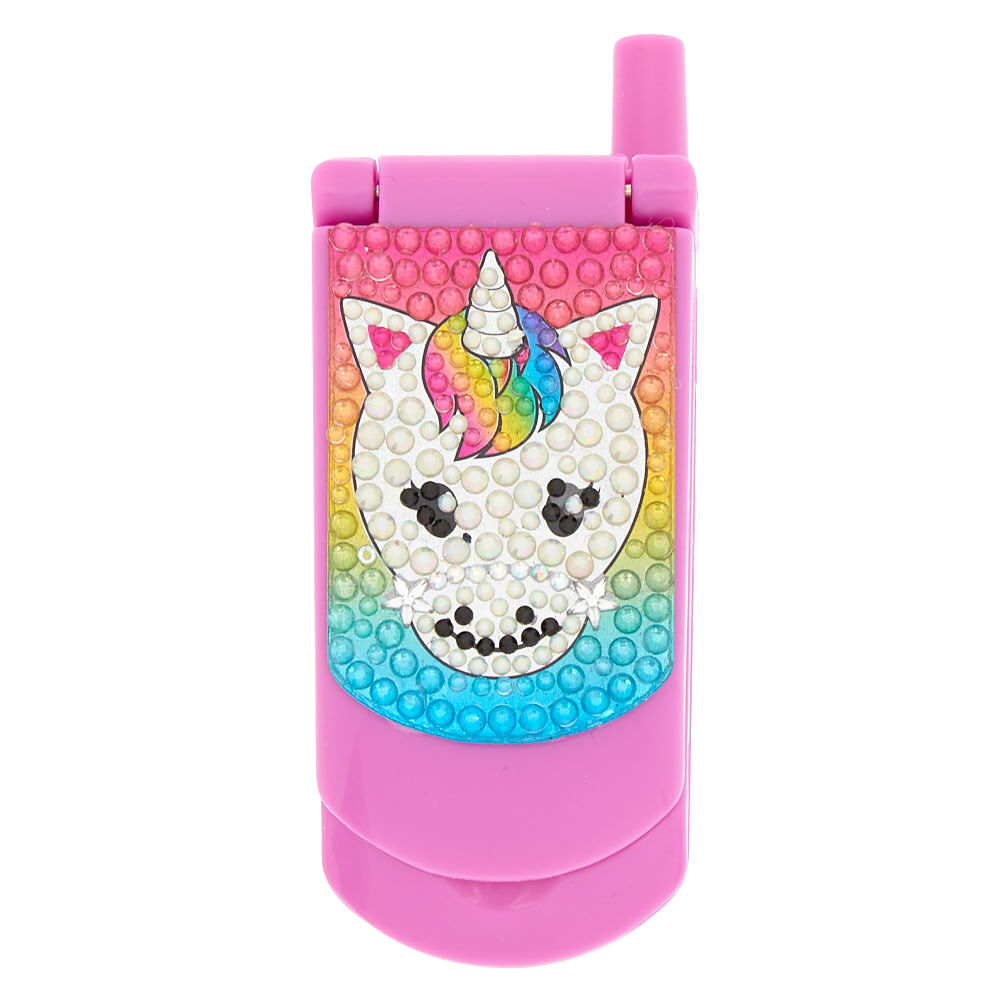 Claire's Club Starbright the Unicorn Flip Phone Lip Gloss Set - Pink,