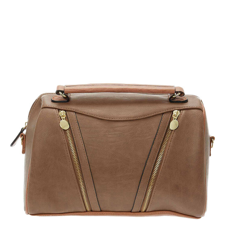 Sac bicolore taupe et brun clair,