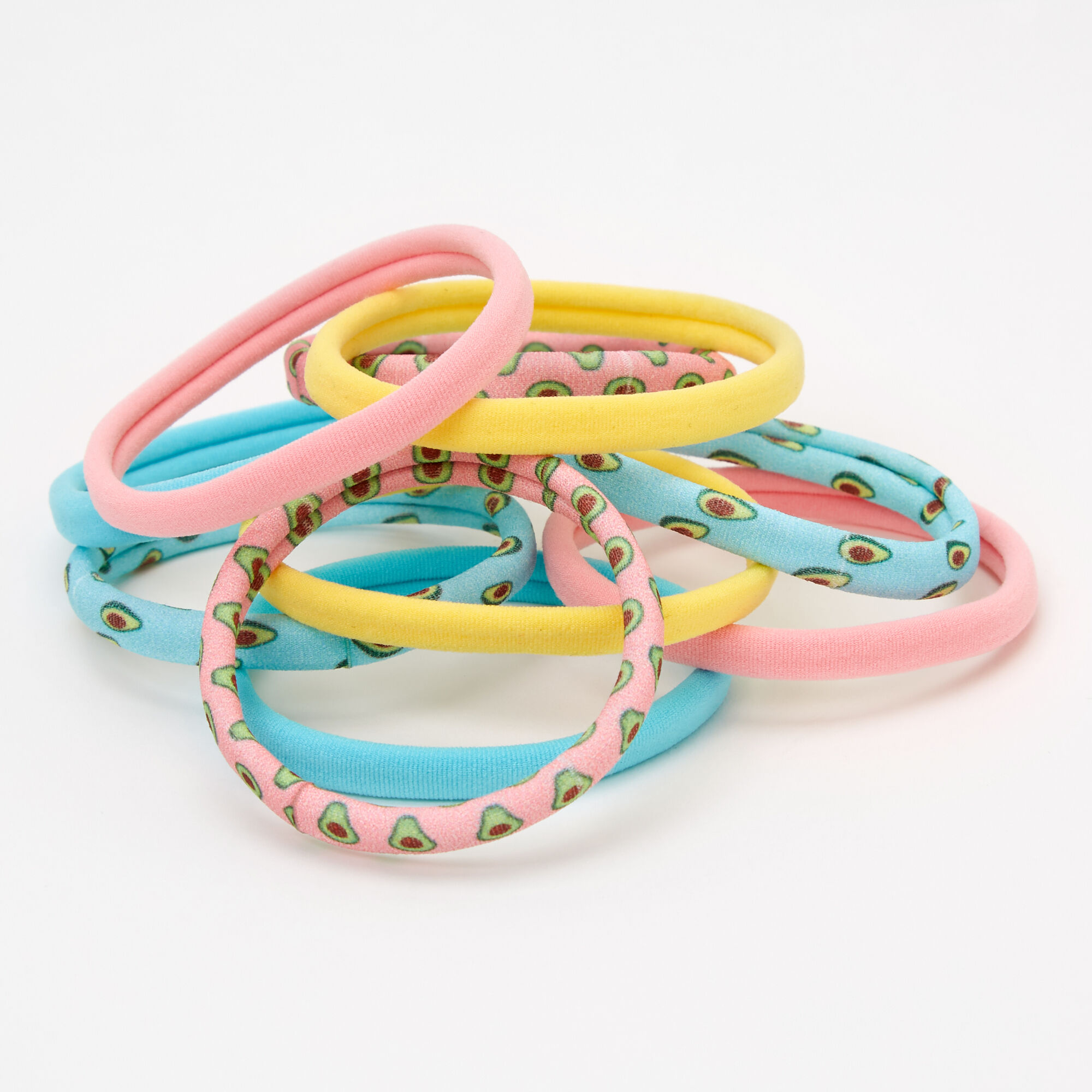 Pastel Avocado Rolled Hair Ties - 10 Pack,