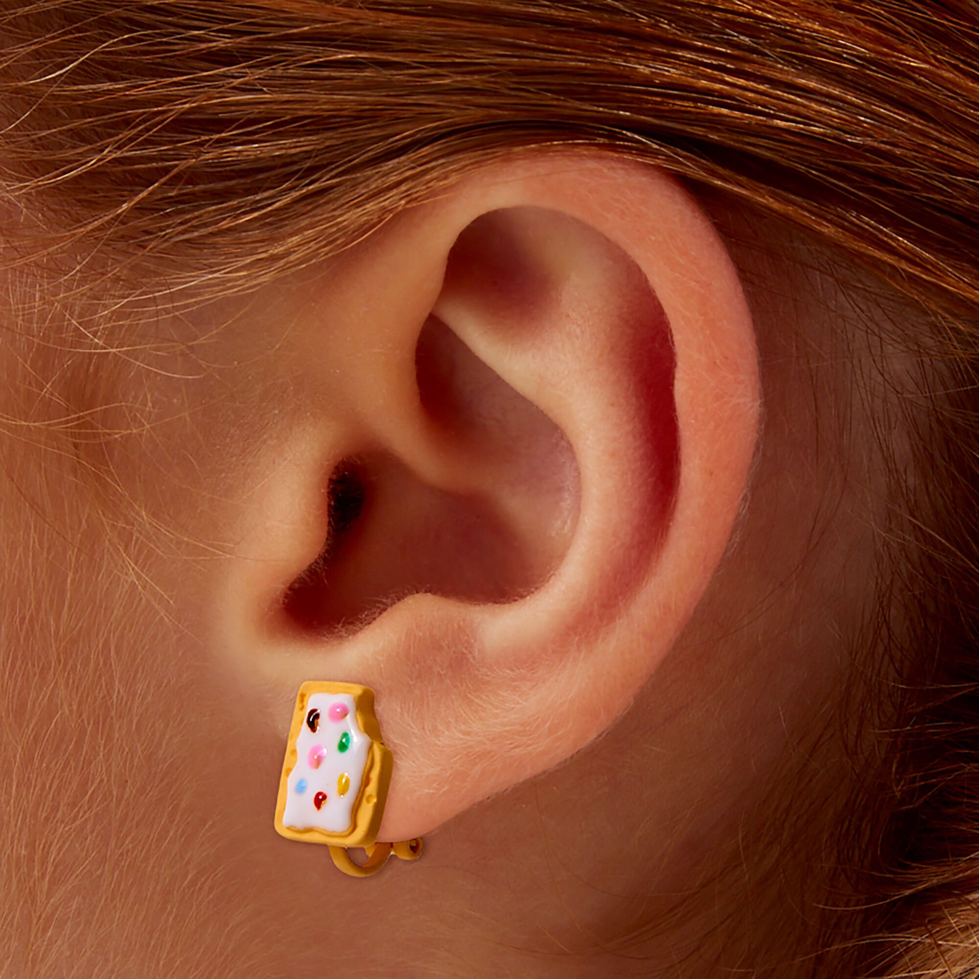 Clous d'oreilles à clip bombés pâtisseries,