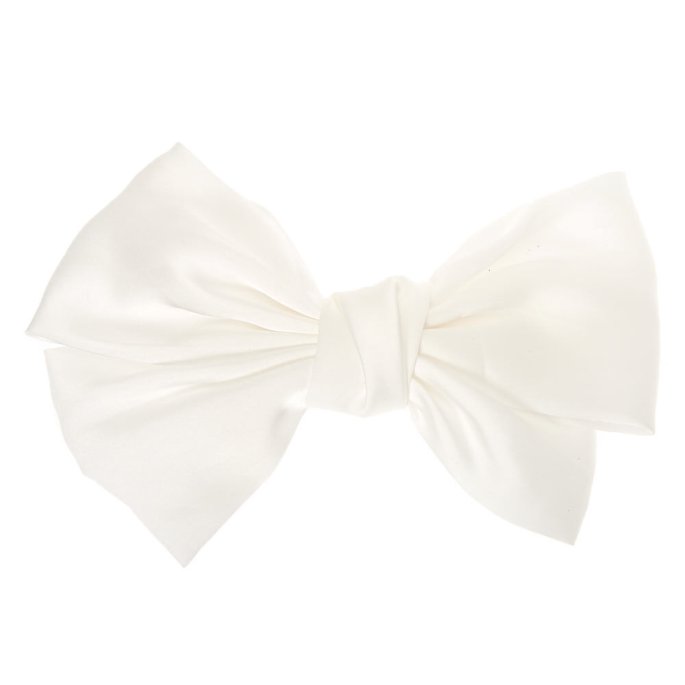 Grande barrette à nœud blanche,