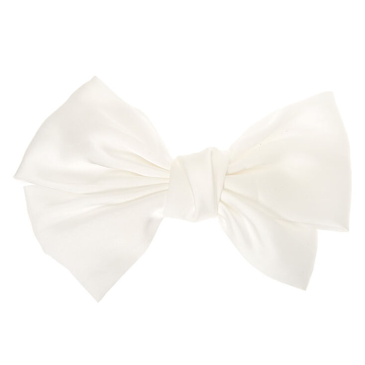 Large Hair Bow Clip - White | Claire's US