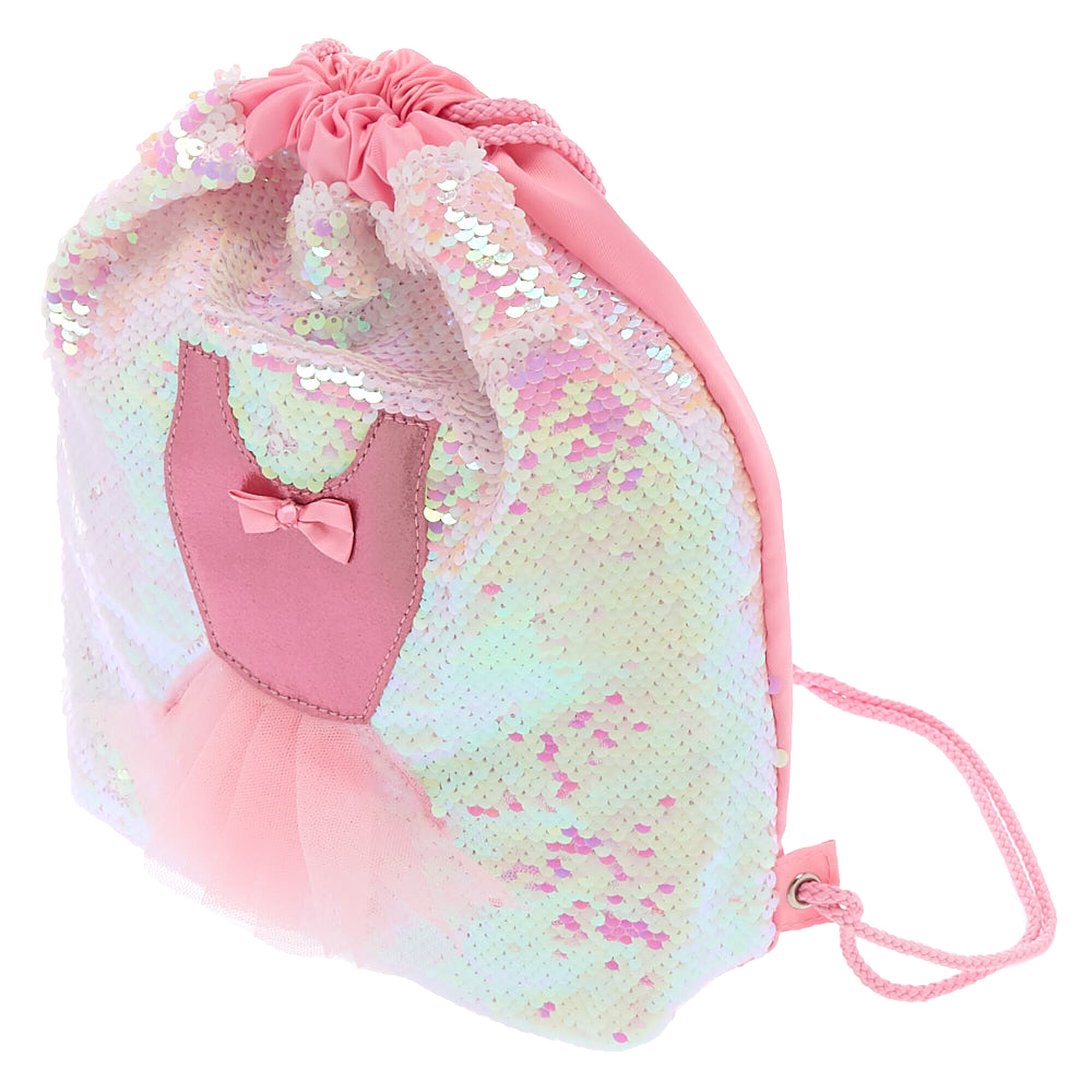 Claire's Club Sequin Ballet Drawstring Bag - Pink | Claire's US