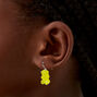 Yellow Glow  in the Dark Gummy Bear 0.5&quot; Drop Earrings,