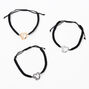 Bracelets d&rsquo;amiti&eacute; r&eacute;glables c&oelig;ur infini en m&eacute;taux mixtes - Lot de 3,