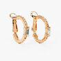 Gold Small Crystal 20MM Hoop Earrings,
