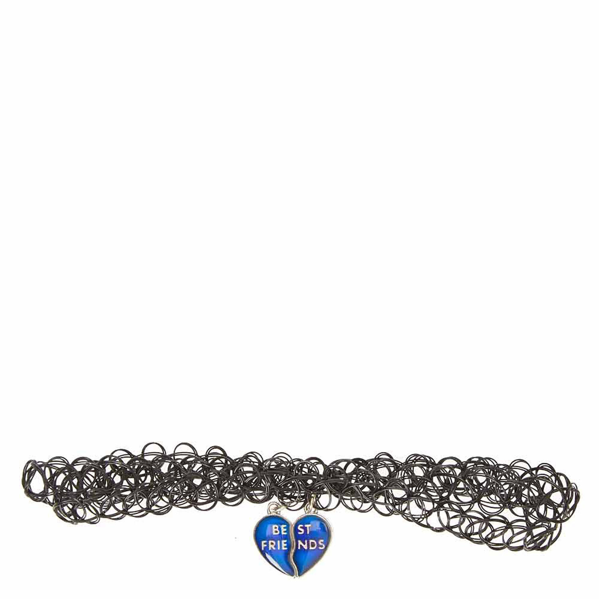 Ras-de-cou style tatouage avec pendentif coeur d'humeur Best Friends,