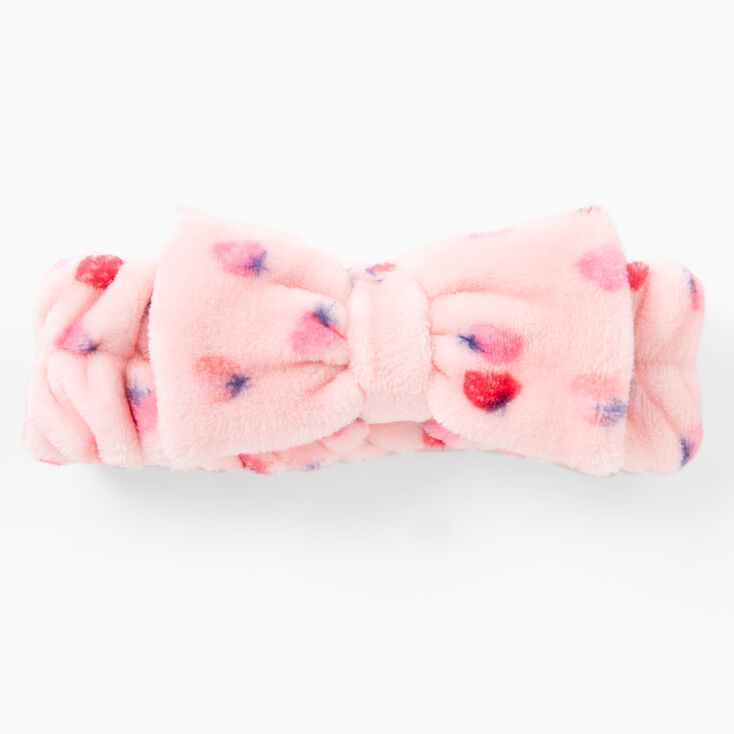 Pink Strawberry Plush Makeup Bow Headwrap,