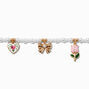 Floral &amp; Bow Charm Pearl Choker Necklace,