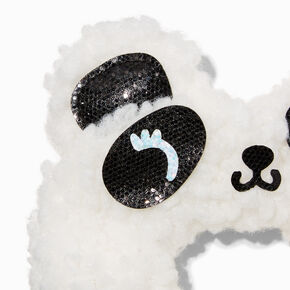 White Sherpa Panda Bear Medium Hair Scrunchie,