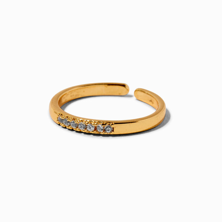 C LUXE by Claire&#39;s 18k Yellow Gold Plated Crystal Band Toe Ring,