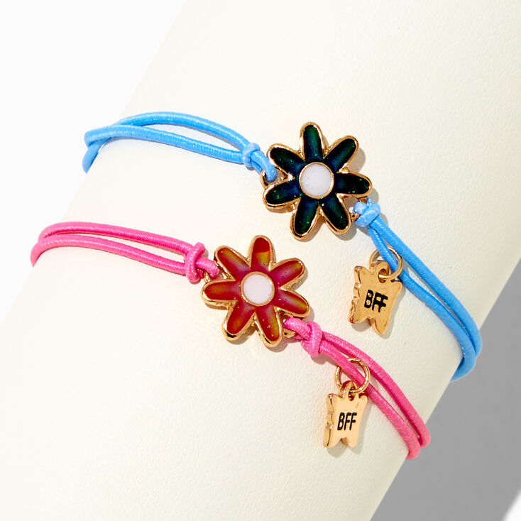 Best Friends Mood Flower Adjustable Bracelets - 2 Pack,
