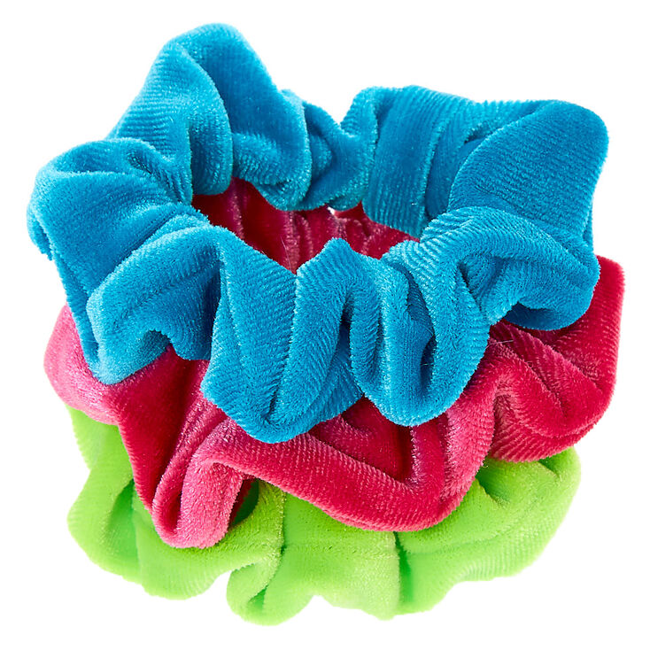 Claire&#39;s Club Small Cool Velvet Hair Scrunchies - 3 Pack,