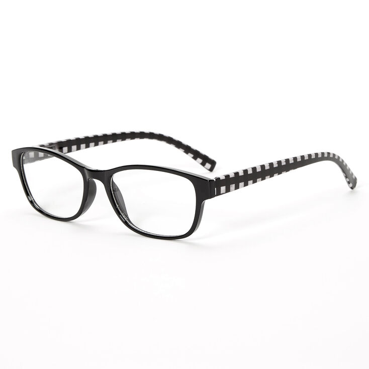 Claire's Lunettes transparentes rectangulaires vichy - Noir