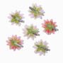Pink Daisy Flower Hair Clips - 6 Pack,