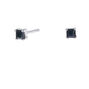 Sterling Silver Cubic Zirconia Black 3MM Square Stud Earrings,
