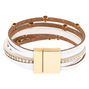 Gold Layered Wrap Bracelet - White,