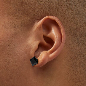 C LUXE by Claire&#39;s Black Titanium Cubic Zirconia Square Stud Earrings,