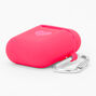 Neon Pink Heart Silicone Earbud Case Cover - Compatible With Apple AirPods,