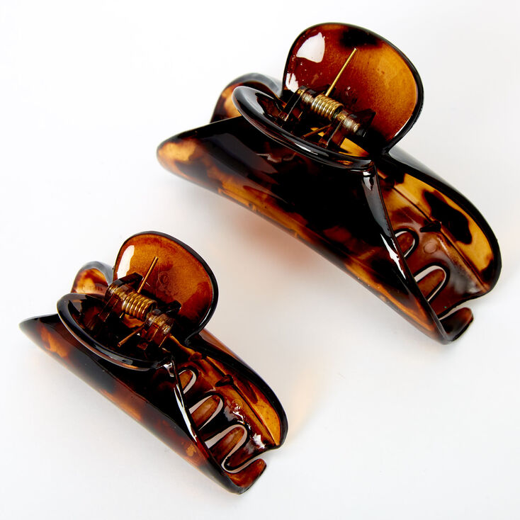 Solid Tortoiseshell Hair Claws - Brown, 2 Pack,