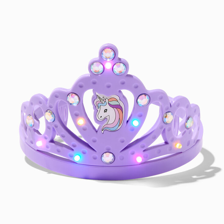 Claire&#39;s Club Unicorn Light-Up Purple Crown,