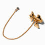 Gold-tone Bow Connector Earring,