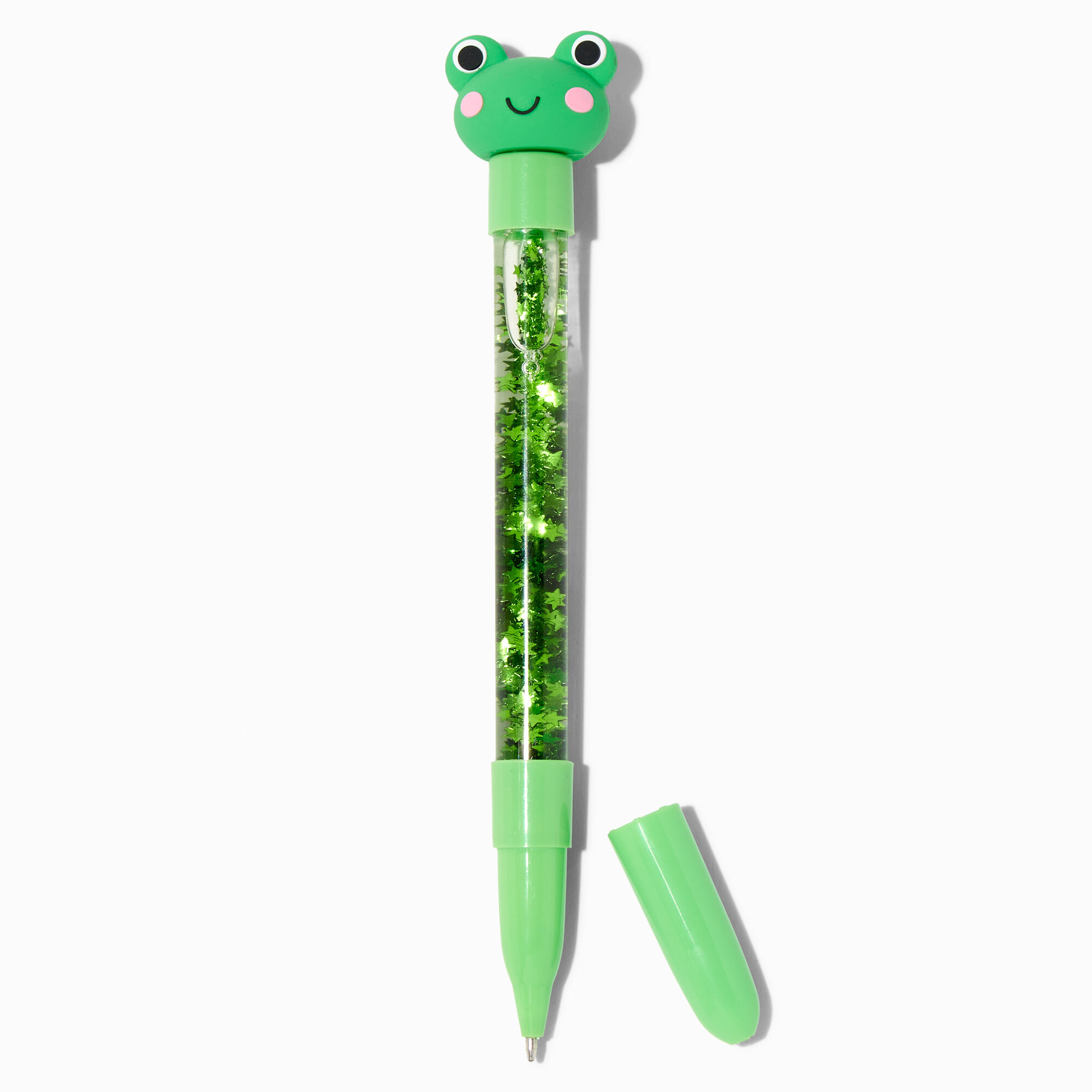 View Claires Frog WaterFilled Star Glitter Pen Green information