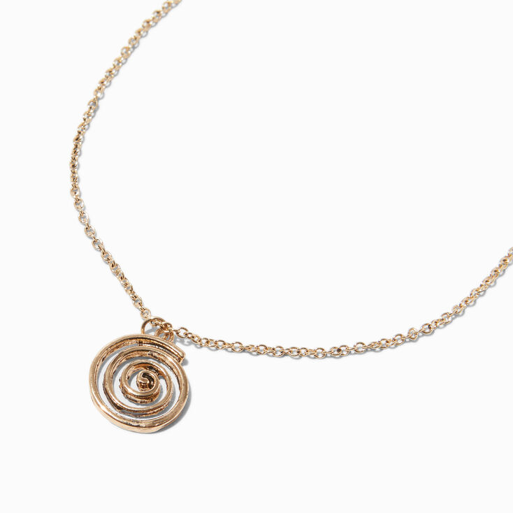 Gold-tone Spiral Pendant Necklace