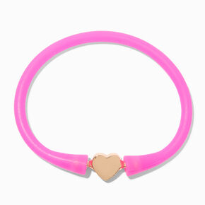 Pink Heart Silicone Bracelet,