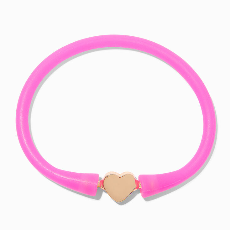 Pink Heart Silicone Bracelet,