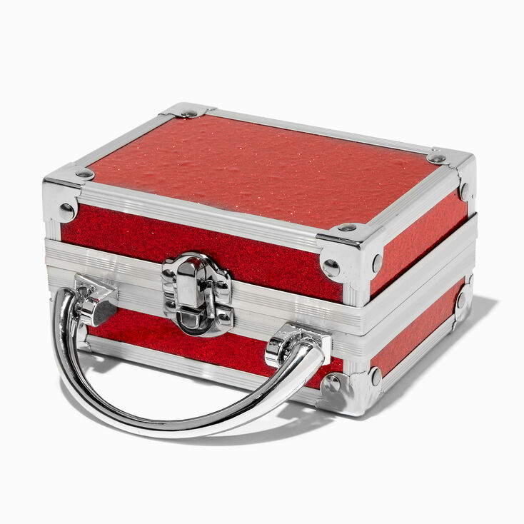 Red Glitter Mini Travel Lip Gloss Case,