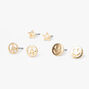 Gold Retro Stud Earring Stackables Set &#40;3 Pack&#41;,