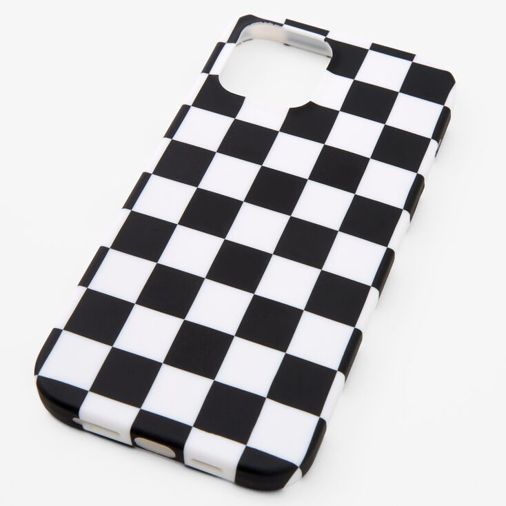 Black &amp; White Checkered Phone Case - Fits iPhone 12 Pro Max,