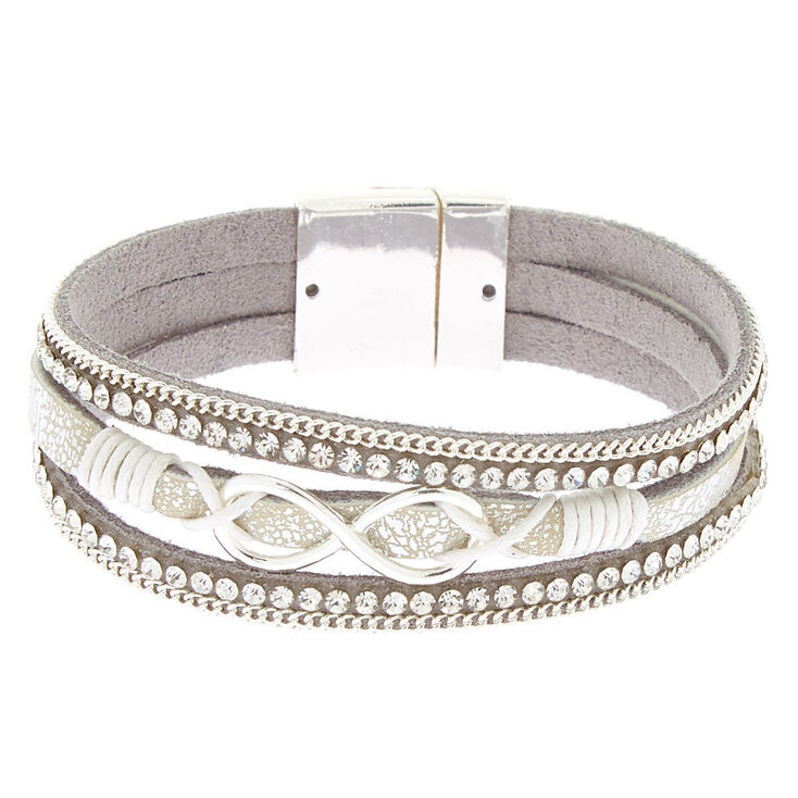 Claire's Bracelet tendance couleur argenté décoré du symbole de l'infini