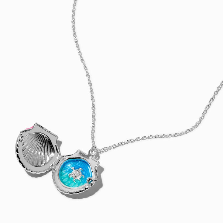 Clam Shell Locket Pendant Necklace ,