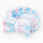 Plush Makeup Bow Headwrap - Pink and Blue,