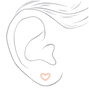 Rose Gold Pearl Heart Stud Earrings,
