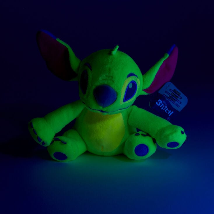 Disney Stitch 6&#39;&#39; Green Blacklight Plush Toy,