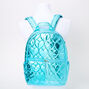 Metallic Quilted Heart Medium Backpack - Blue,