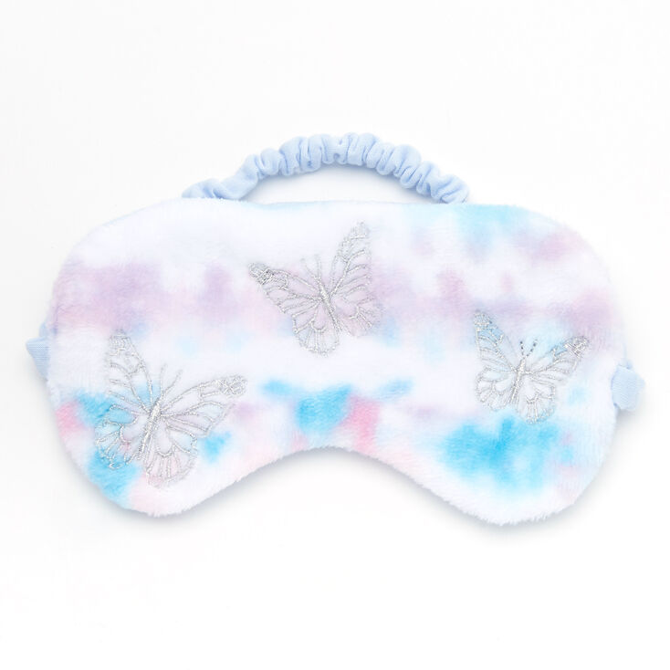 Plush Purple Tie Dye Butterfly Sleeping Mask,