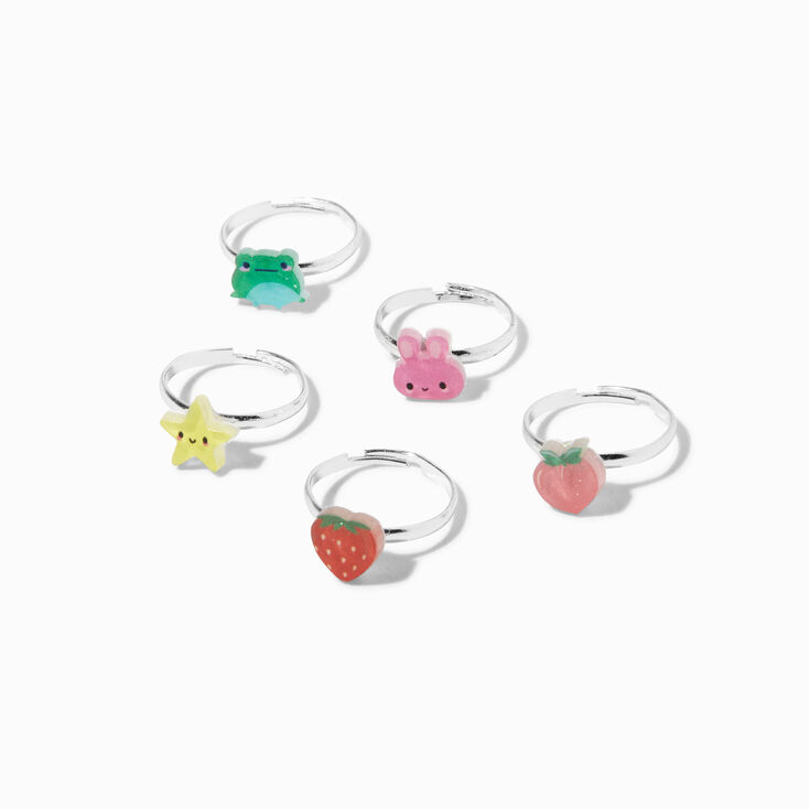 Claire&#39;s Club Critters Star Box Rings - 5 Pack,