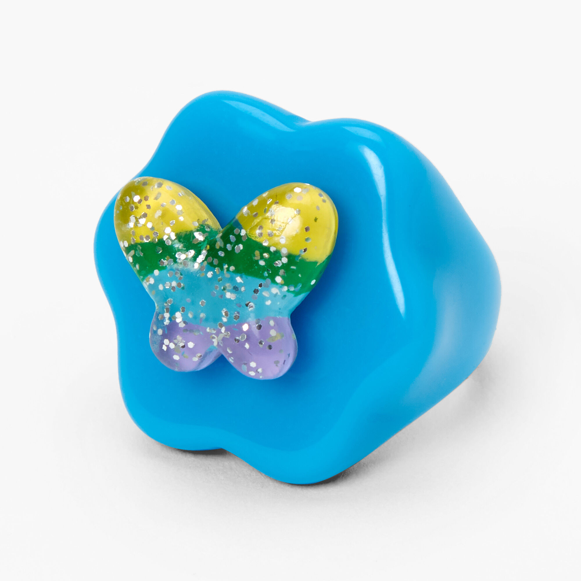 Blue Butterfly Fidget Resin Ring,