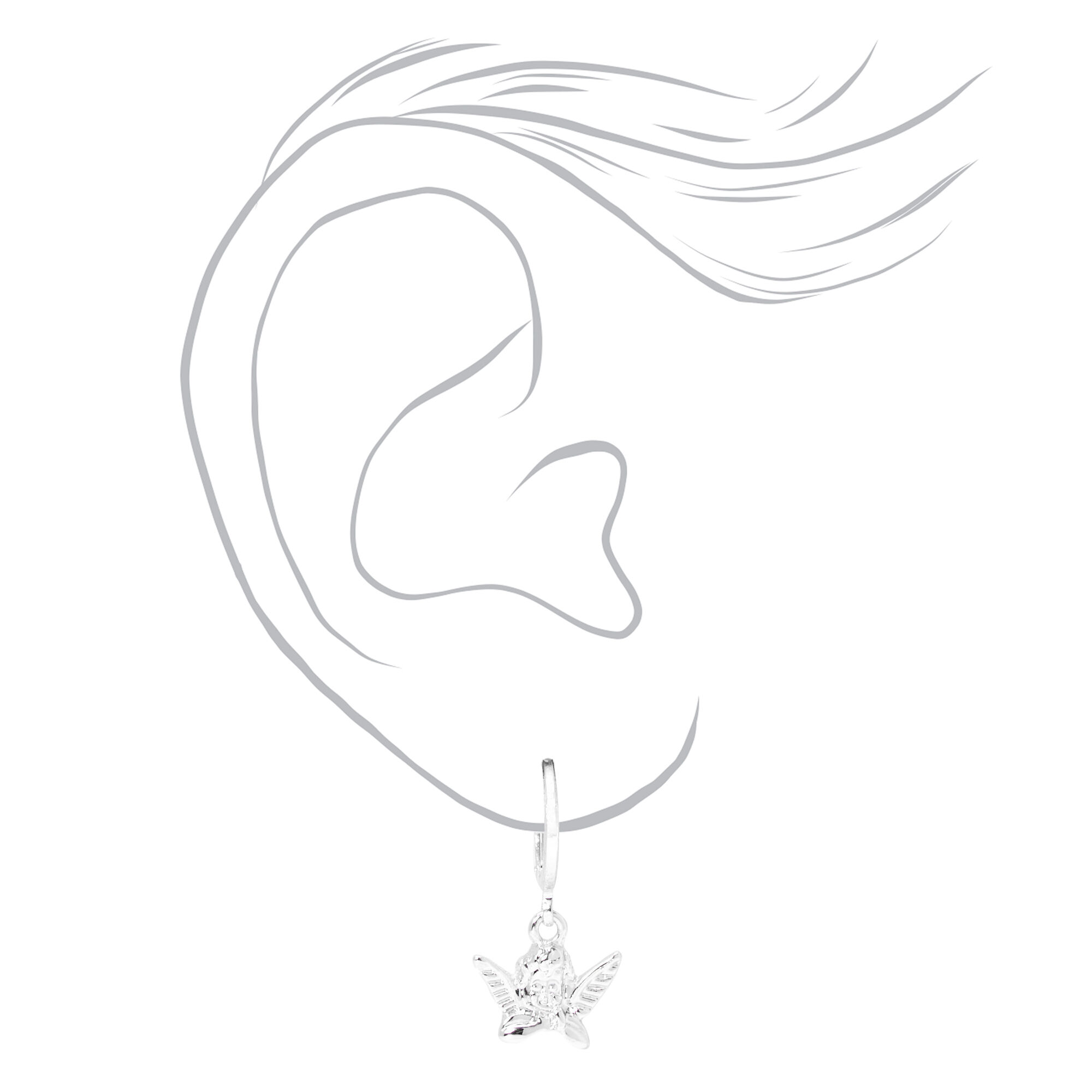 Silver "Angel" Necklace & Earrings Set - 2 Pack,